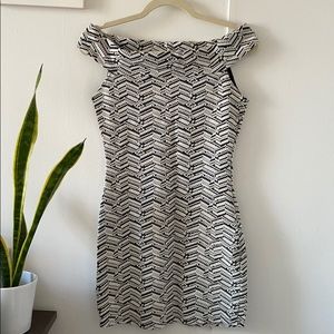 Mango off the shoulder printed dress